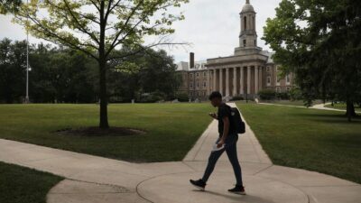 Penn State, which plans to hold in-person classes for the fall semester, is requiring all students to sign a waiver freeing the university of any responsibility should they contract COVID-19 while on campus. Tim Tai / Philadelphia Inquirer