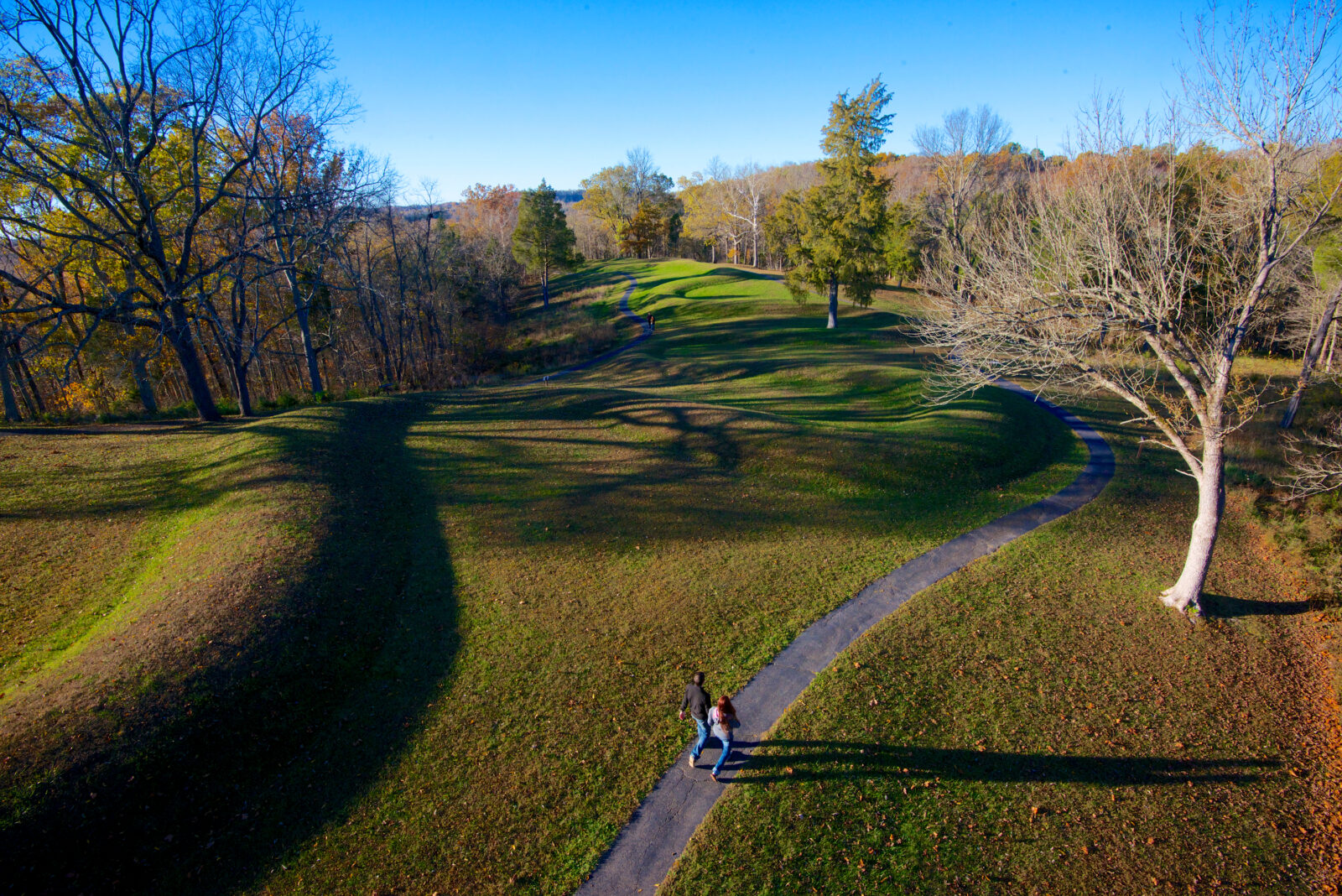 The Great Serpent Mound is a 1,348-foot long, three-foot-high prehistoric effigy mound on a plateau of the Serpent Mound crater along Ohio Brush Creek in Adams County, Ohio. Photograph by Danita Delimont