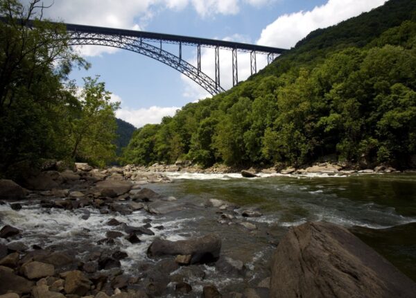 New River Gorge Bridge located in the Appalachian Mountains of southern West Virginia. Photograph by Robert Pernell