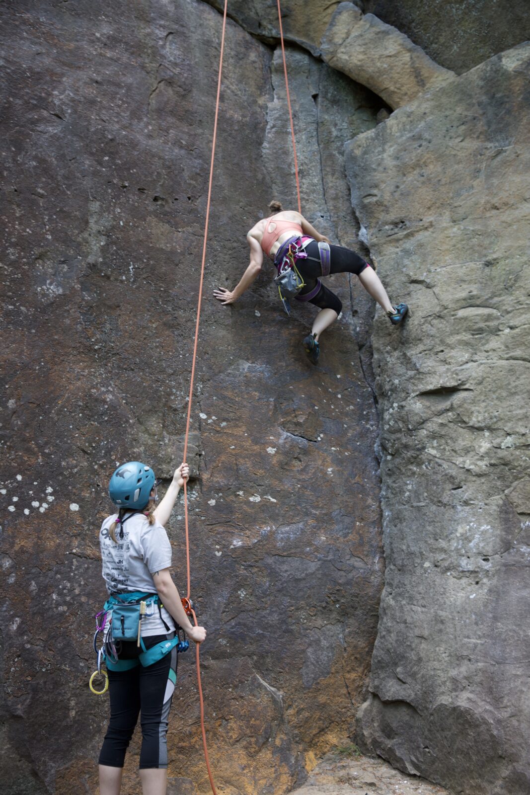 Climbers tackle a rock face in the New River Gorge National Park, a popular destination for many outdoor activities. (Photograph by Carmen Gentile)