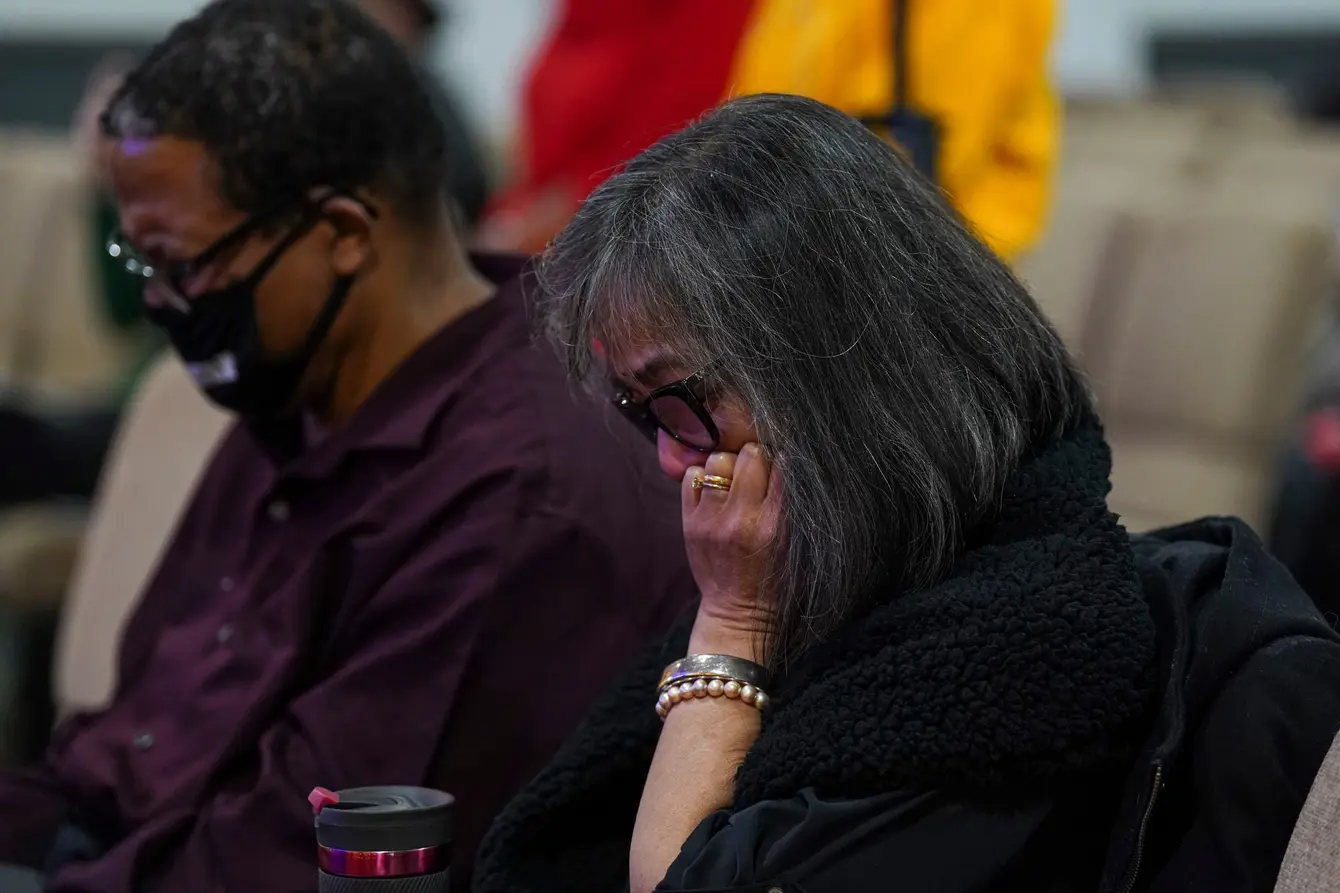 Fe Hall during a vigil for her late son, Christian, on the one-year anniversary of his death. The vigil was held at Pleasant Valley Assembly of God in Brodheadsville. (Matt Smith / For Spotlight PA)