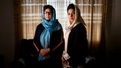 Jamila Stanikzai, one of the first female lawyers in Afghanistan who helped women gain access to education and rights, is photographed with her daughter, Duniya Stanikzai, on March 15 in Pittsburgh, Pa. // Justin Merriman