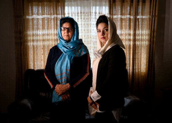 Jamila Stanikzai, one of the first female lawyers in Afghanistan who helped women gain access to education and rights, is photographed with her daughter, Duniya Stanikzai, on March 15 in Pittsburgh, Pa. // Justin Merriman