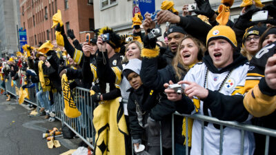 Victory Parade in downtown Pittsburgh to honor the new Super Bowl Champions. 350 thousand fans showed up
