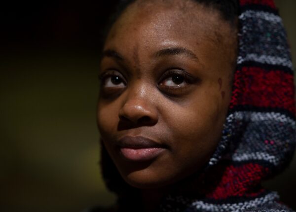 Rachel Bridgeman spent 49 days in Allegheny County Jail waiting for treatment at a state hospital because a court found her incompetent to stand trial. In that time, her mental health deteriorated and she began to bang her head, causing bruising. Nate Smallwood / For Spotlight PA and PINJ