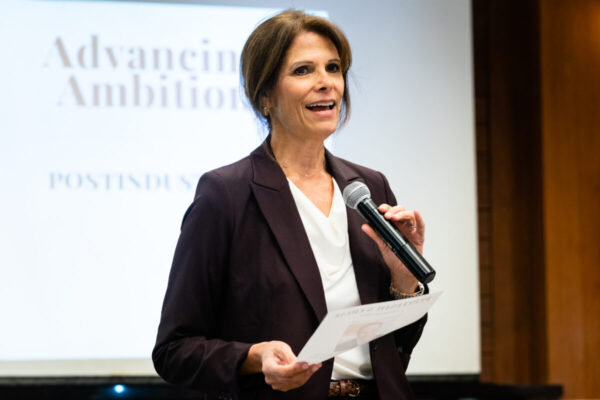 Former CNN anchor Daryn Kagan is seen during a panel discussion at an 'Advancing Ambition' event at Piedmont Park in Atlanta, Georgia on Tuesday, October 18, 2022. Daryn moderated panel discussions on cybersecurity, hosted by Postindustrial Media.