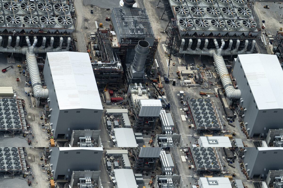 Gas power plant in construction on site of existing coal plant