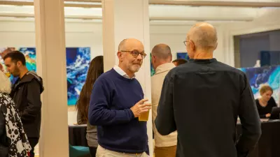 John Allison, editor of Shady Ave. magazine, with Glenn Corliss, at a party and fundraiser for Industry's Humanitarian Support Alliance, aka Team Zubair, on Wednesday, Oct. 18, at Atithi Studios in Sharpsburg.